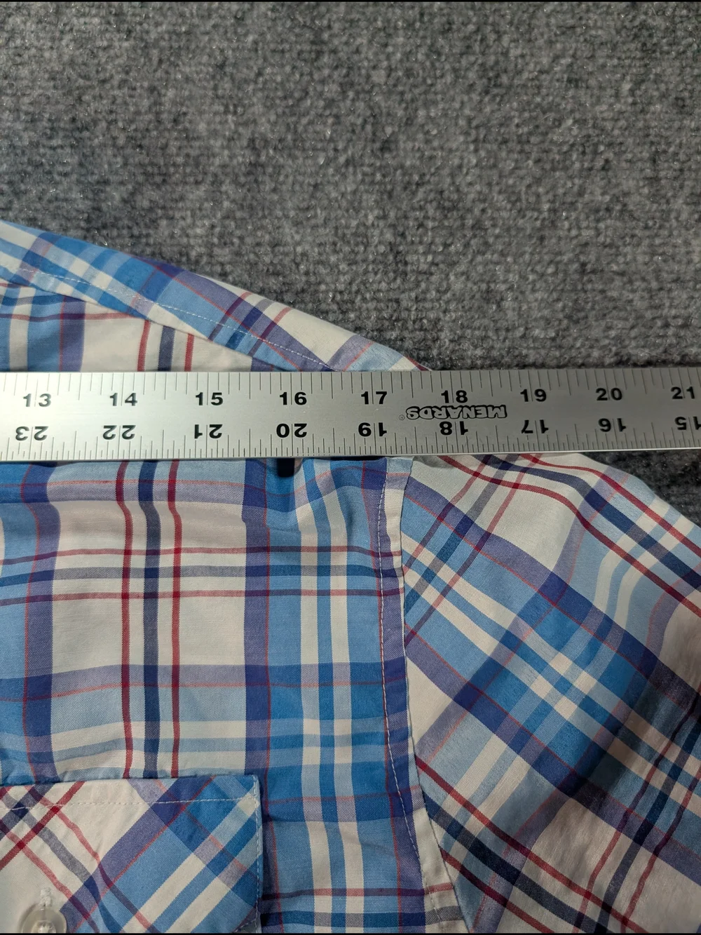 Something Strong Men's Medium Blue and White Plaid Button-Down Shirt